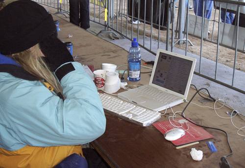 A timekeeper at work